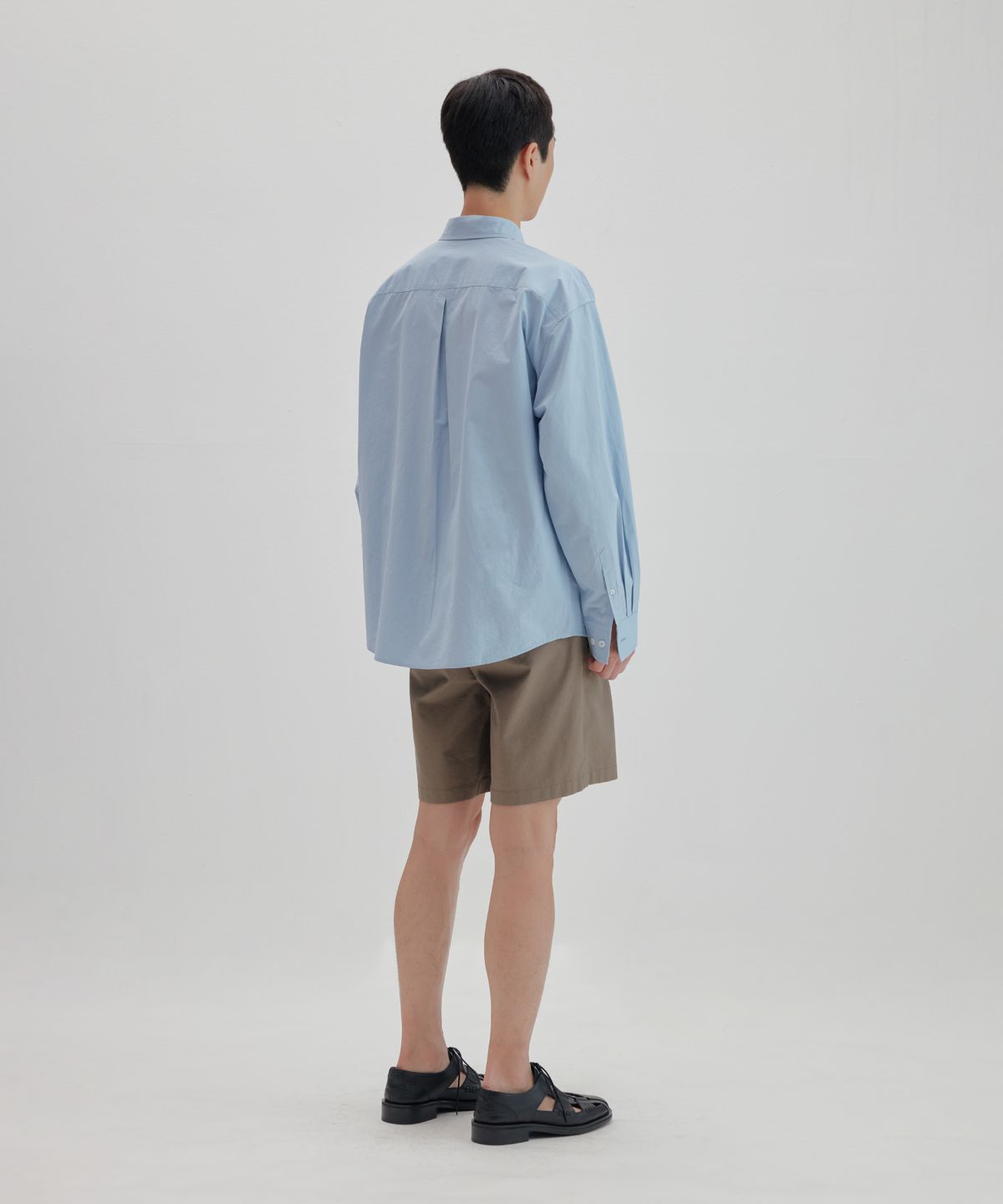 넌블랭크(NONBLANK) 와이드 핏 린넨 하프 팬츠_MOCHA