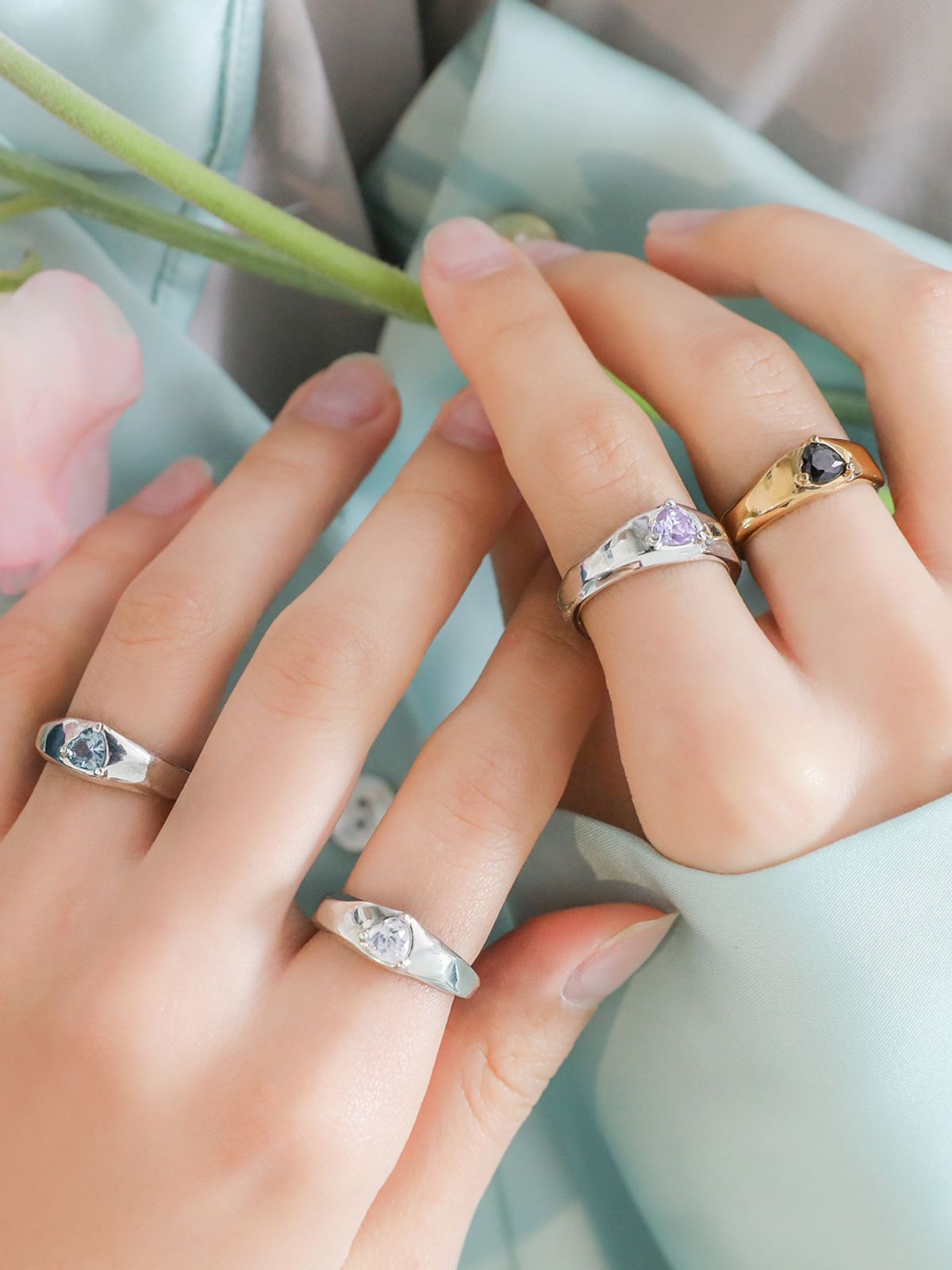 포스트루드(POSTLUDE) [SILVER] MINI ROUGH HEART R (4 COLORS)