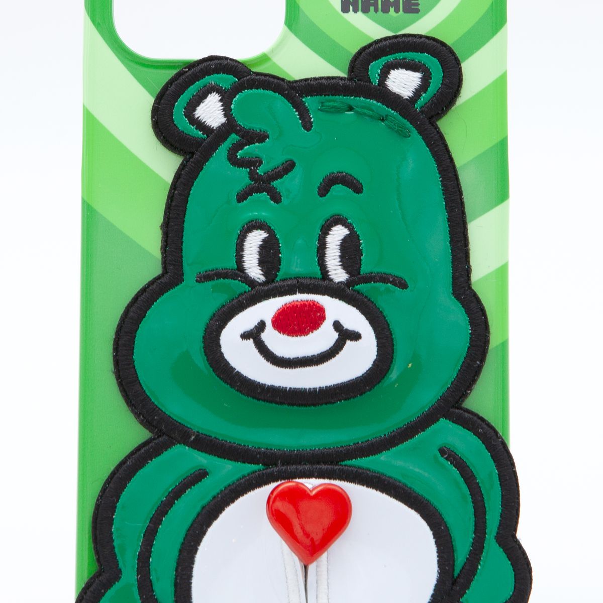 세컨드유니크네임(SECOND UNIQUE NAME) SUN CASE ENAMEL HEART BEAR GREEN