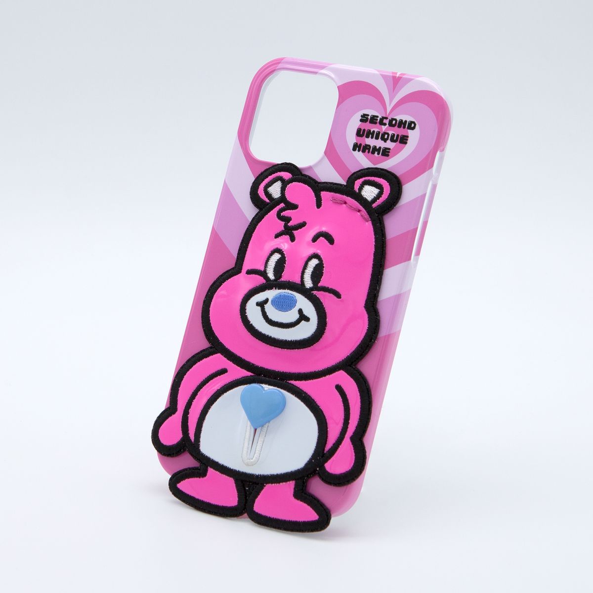 세컨드유니크네임(SECOND UNIQUE NAME) SUN CASE ENAMEL HEART BEAR PINK