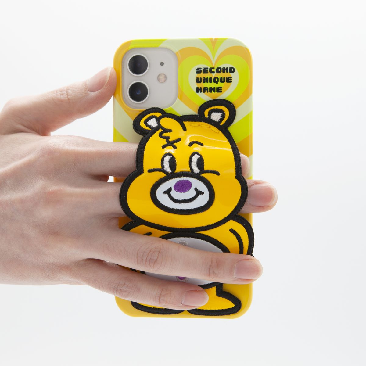 세컨드유니크네임(SECOND UNIQUE NAME) SUN CASE ENAMEL HEART BEAR YELLOW