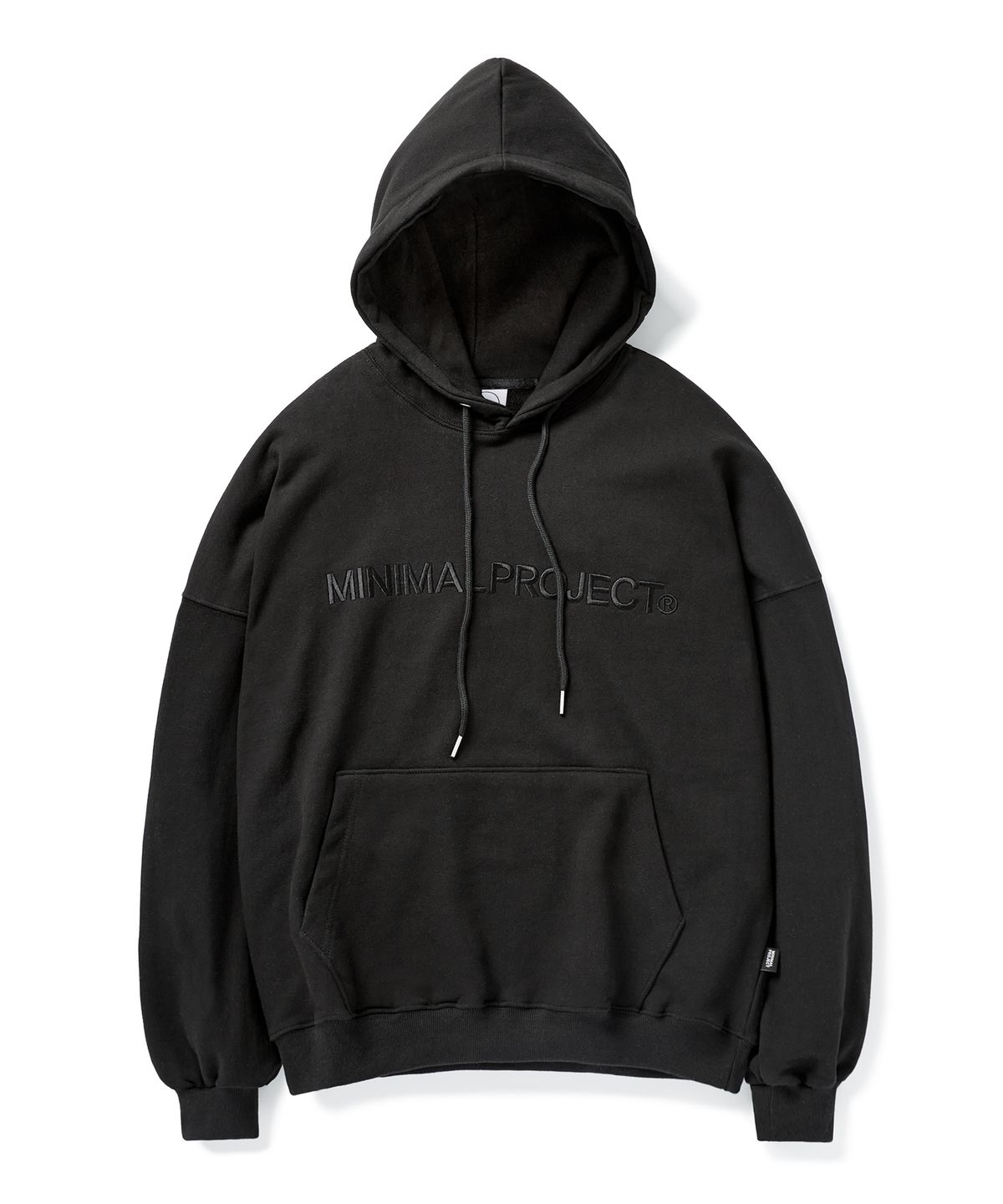 미니멀프로젝트(MINIMALPROJECT) 오버핏 로고 자수 후드 MHT118 [BLACK]