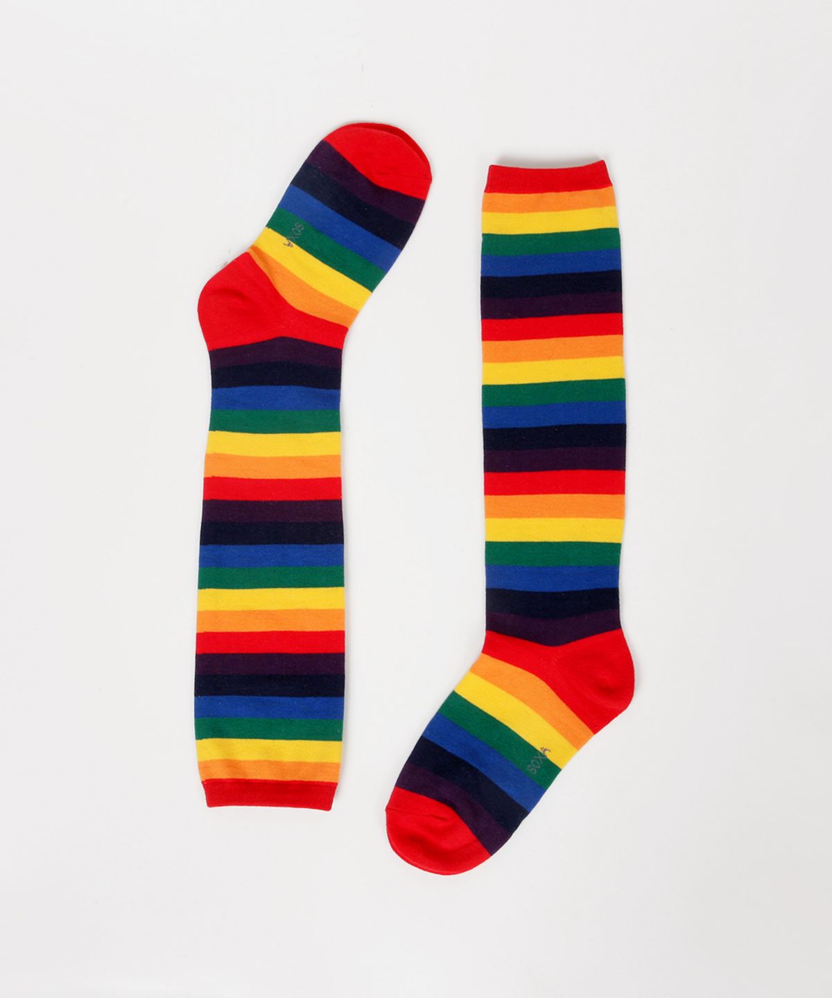 삭스에이(SOCKSA) 베이직 200N 레인보우 무지개 니삭스