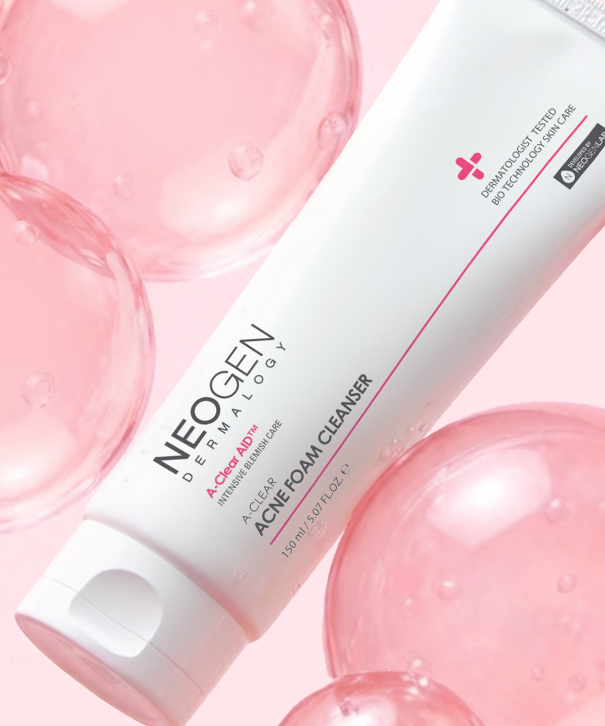 네오젠(NEOGEN) 여드름기능성 AC SOS스팟 칼라민 케어 에이클리어 아크네 폼클렌저 150ml