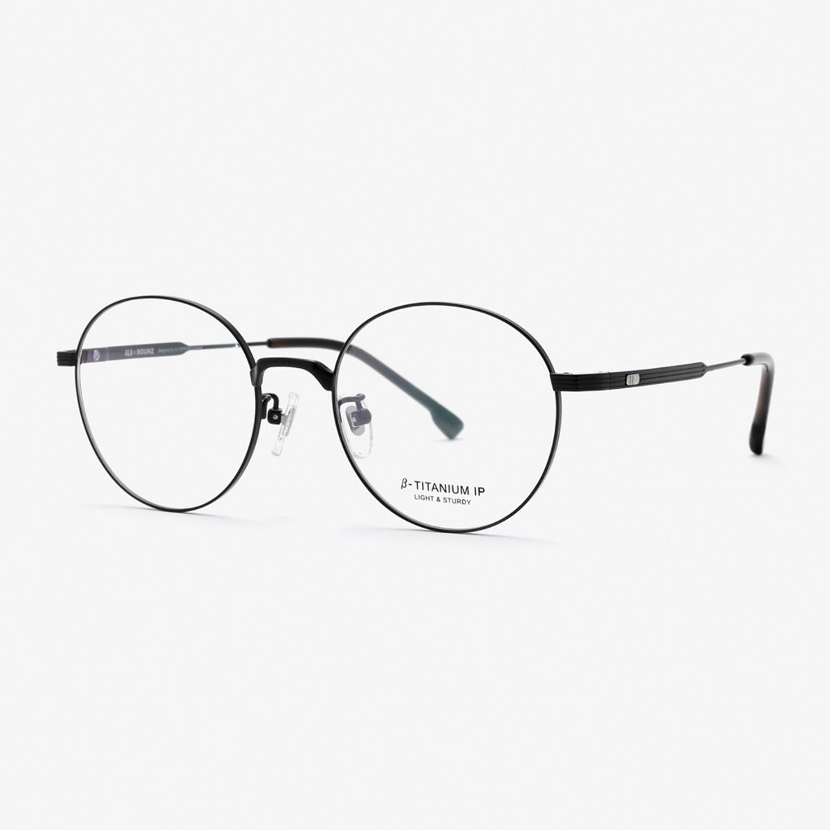 알로아이웨어(ALO EYEWEAR) [ALOXROUNZ] 베타티타늄 라운드 안경테 ARA8112 C1 매트블랙