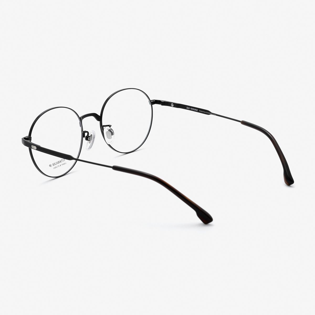 알로아이웨어(ALO EYEWEAR) [ALOXROUNZ] 베타티타늄 라운드 안경테 ARA8112 C1 매트블랙