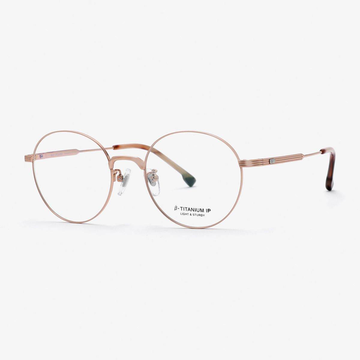알로아이웨어(ALO EYEWEAR) [ALOXROUNZ] 베타티타늄 라운드 안경테 ARA8112 C4 로즈골드