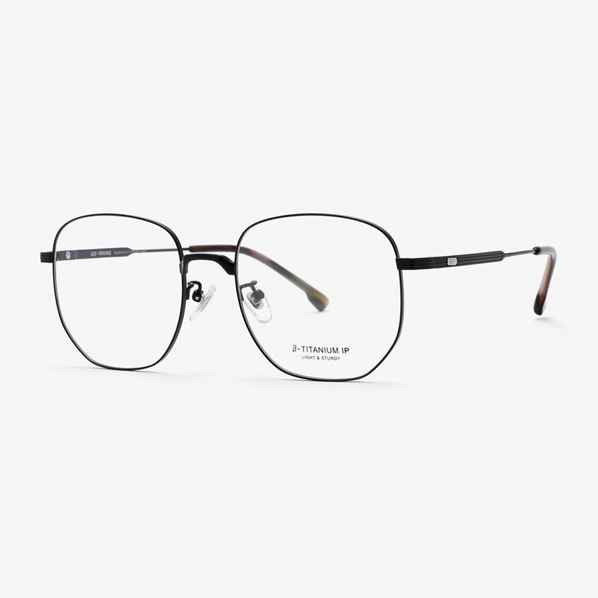 알로아이웨어(ALO EYEWEAR) [ALOXROUNZ] 오버사이즈 스퀘어 베타티타늄 안경테 ARA8113 C1 블랙