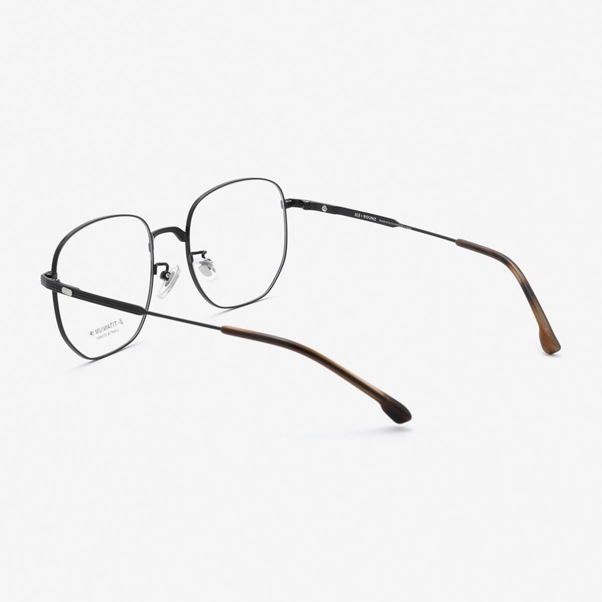 알로아이웨어(ALO EYEWEAR) [ALOXROUNZ] 오버사이즈 스퀘어 베타티타늄 안경테 ARA8113 C1 블랙
