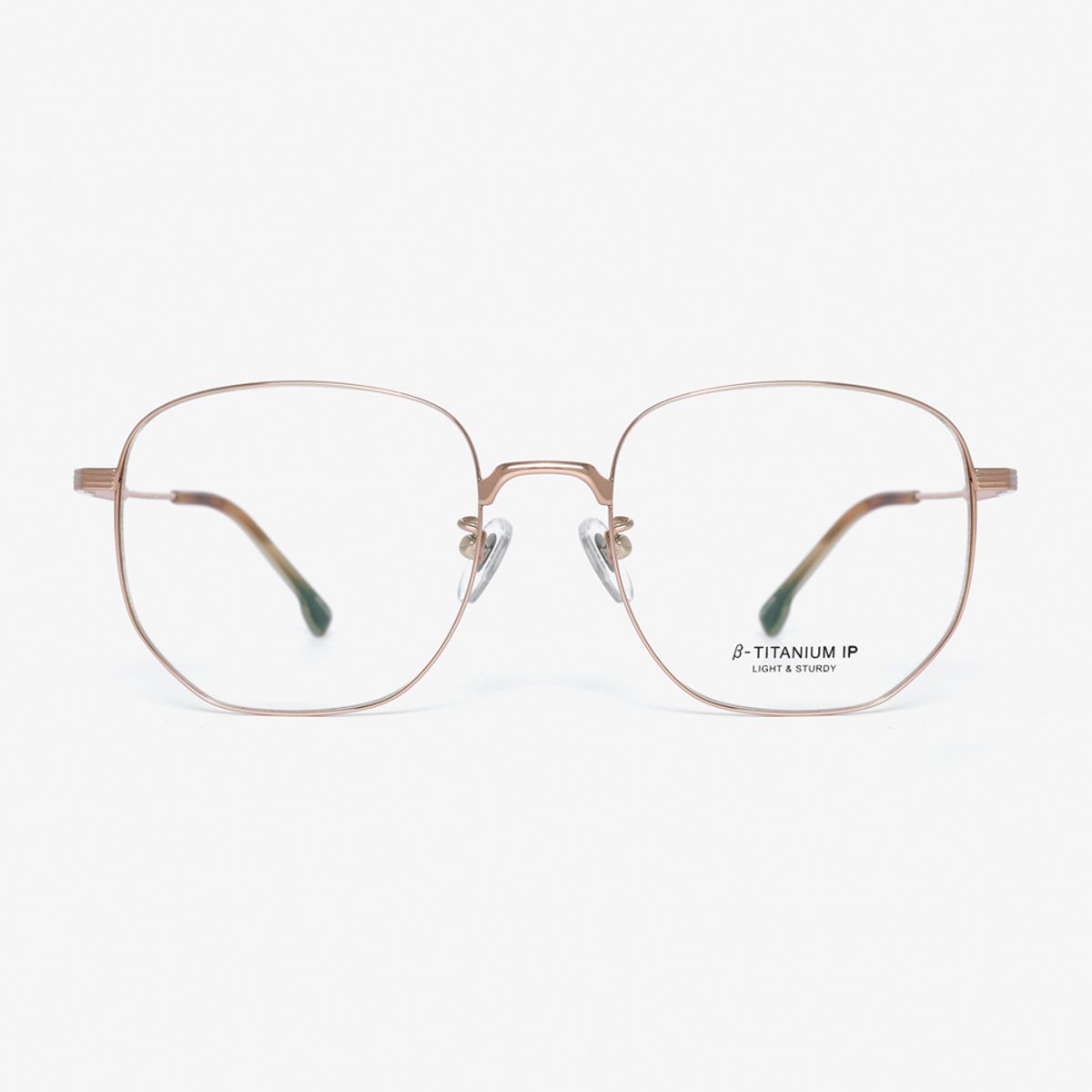 알로아이웨어(ALO EYEWEAR) [ALOXROUNZ] 오버사이즈 스퀘어 베타티타늄 안경테 ARA8113 C3 골드
