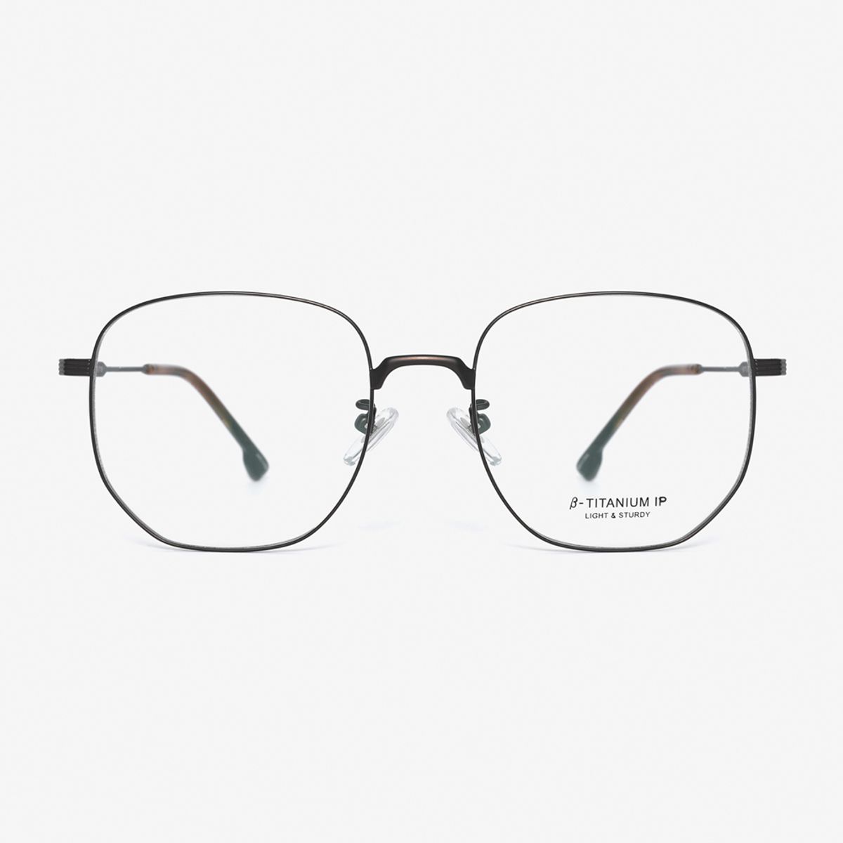 알로아이웨어(ALO EYEWEAR) [ALOXROUNZ] 오버사이즈 스퀘어 베타티타늄 안경테 ARA8113 C4 브라운