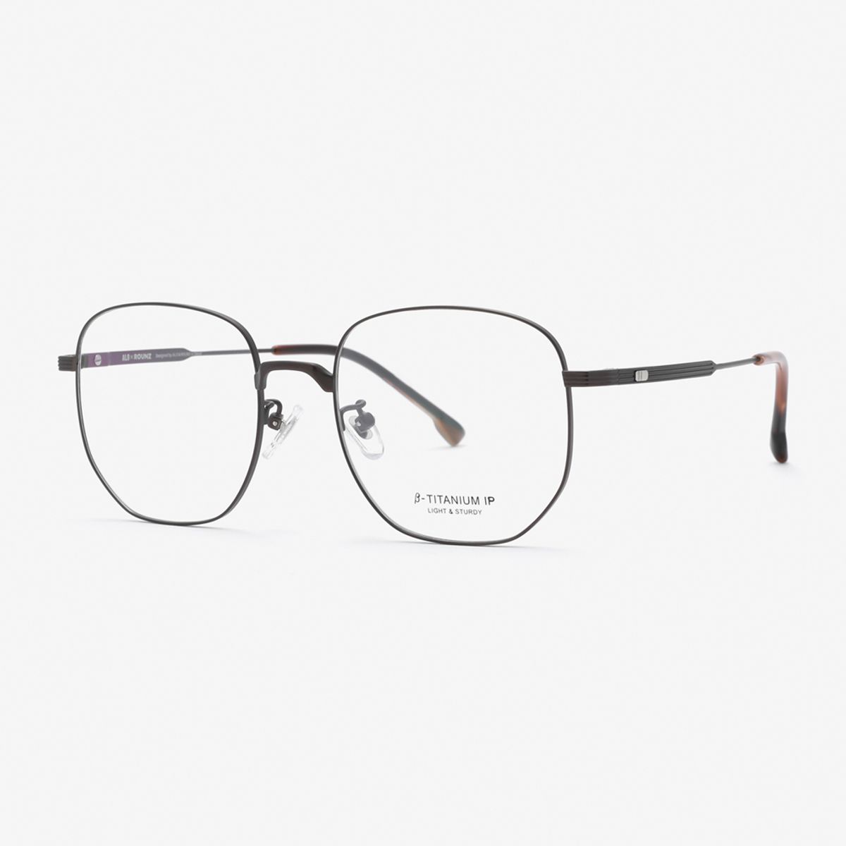 알로아이웨어(ALO EYEWEAR) [ALOXROUNZ] 오버사이즈 스퀘어 베타티타늄 안경테 ARA8113 C4 브라운