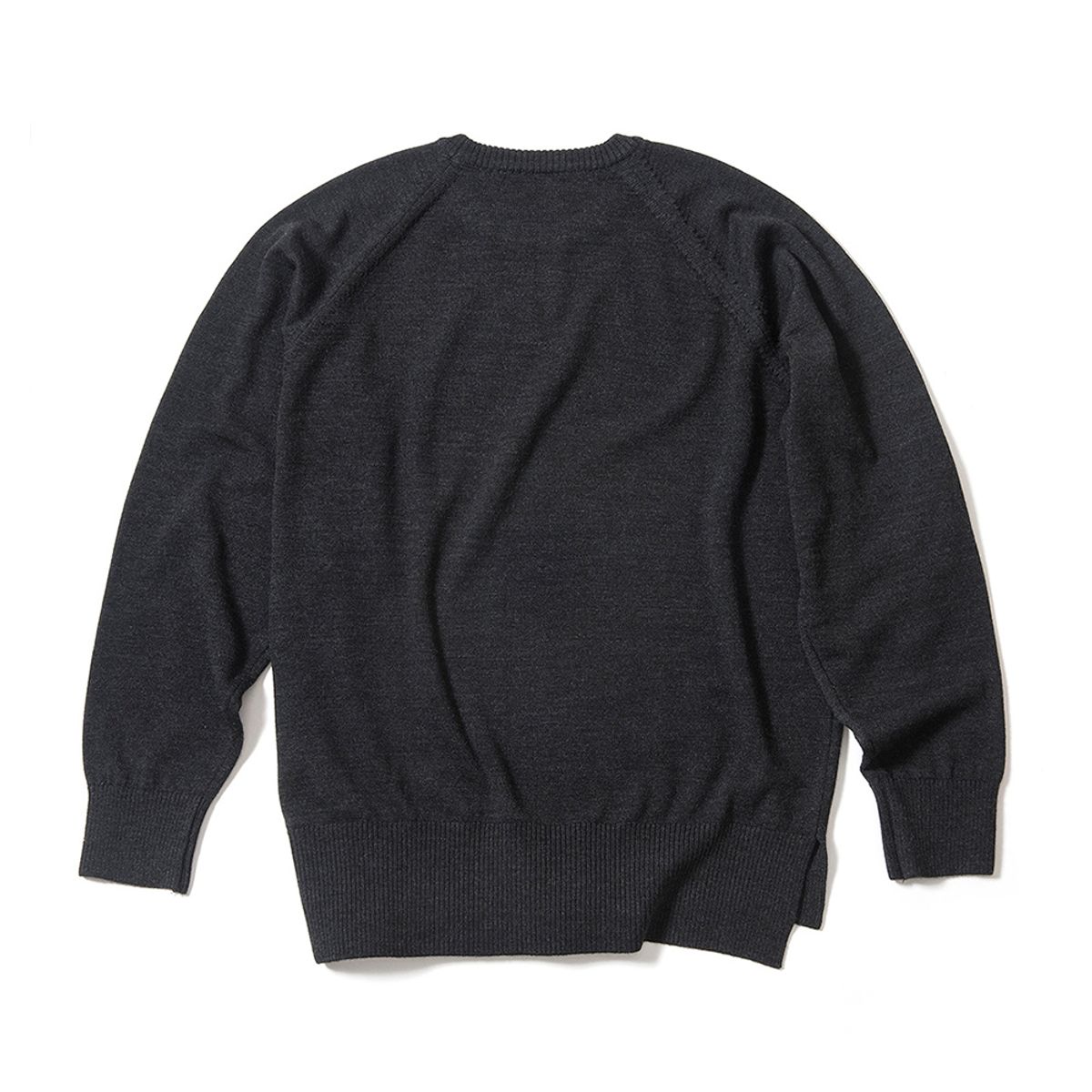 윌리엄스버그 뉴욕시티(WILLIAMSBURG NEWYORK CITY) [Essential] Wool Blended Unblance Round Knit_Charcoal