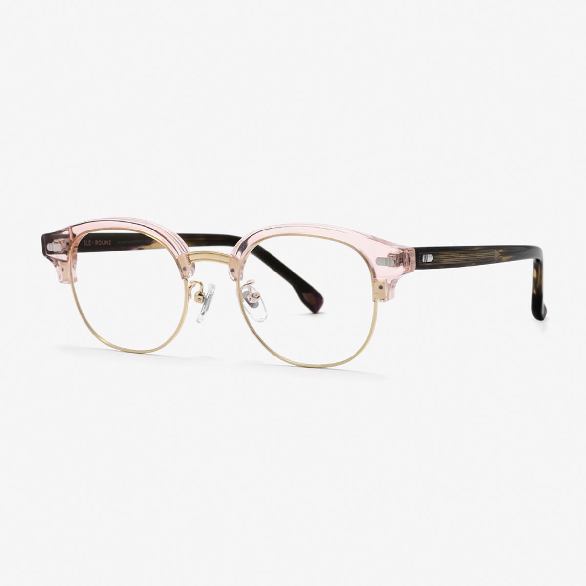 알로아이웨어(ALO EYEWEAR) [ALOXROUNZ] 클래시카 하금 안경테 ARA9101 C3 피치/로즈골드