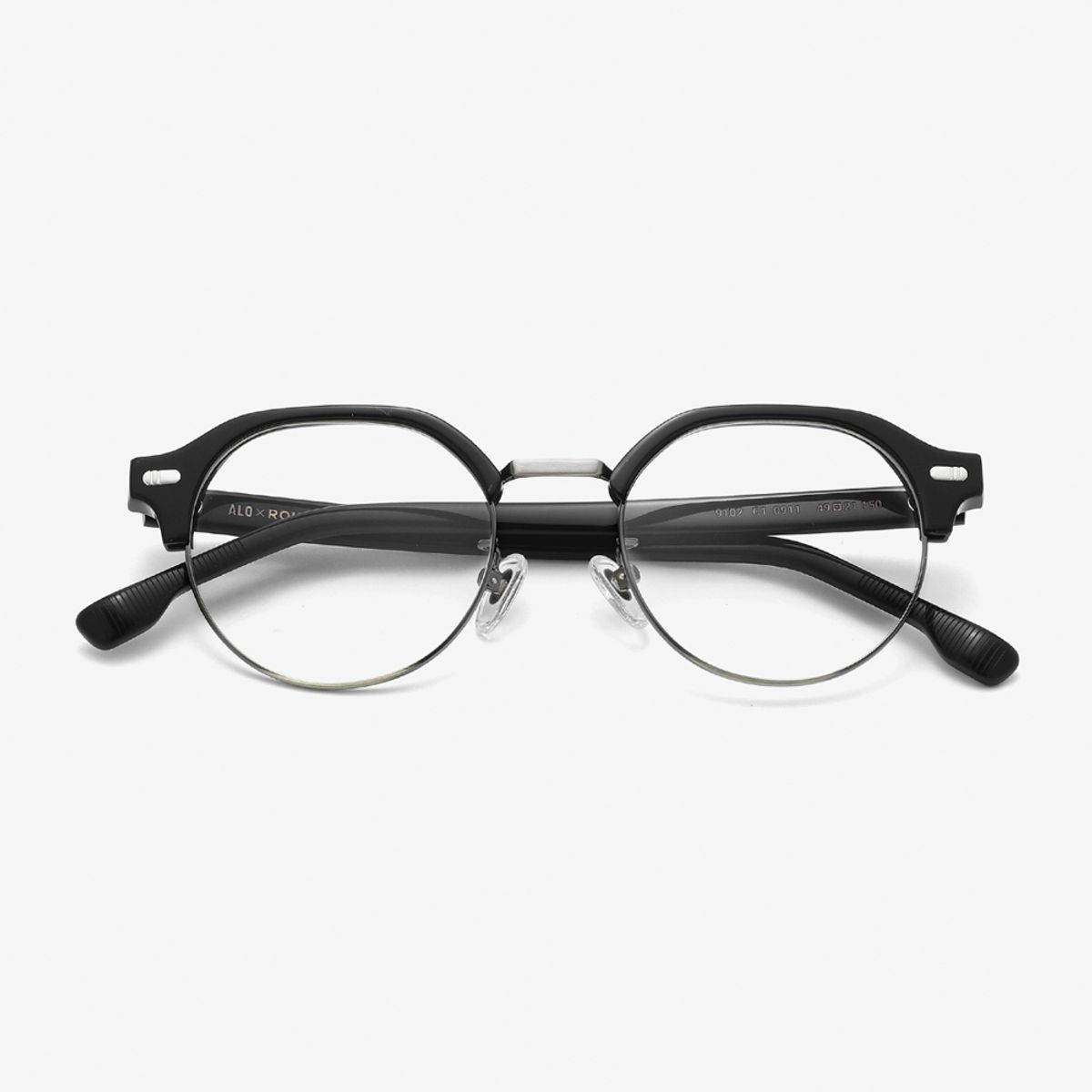 알로아이웨어(ALO EYEWEAR) [ALOXROUNZ] 라운드 판토 하금테 ARA9102 C1 블랙/실버