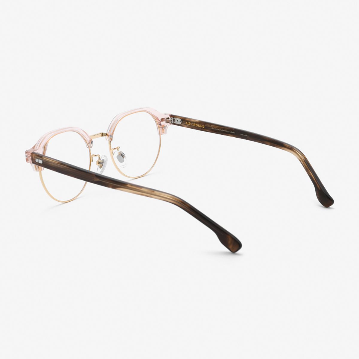 알로아이웨어(ALO EYEWEAR) [ALOXROUNZ] 라운드 판토 하금테 ARA9102 C3 피치/레오파드