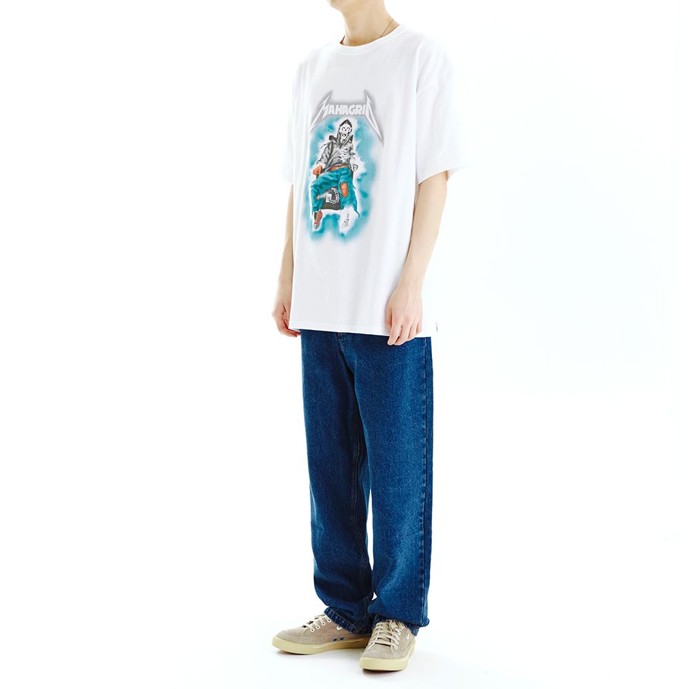 MUSINSA | MAHAGRID THRILLER MAN TEE WHITE(MG2CMMT511A)