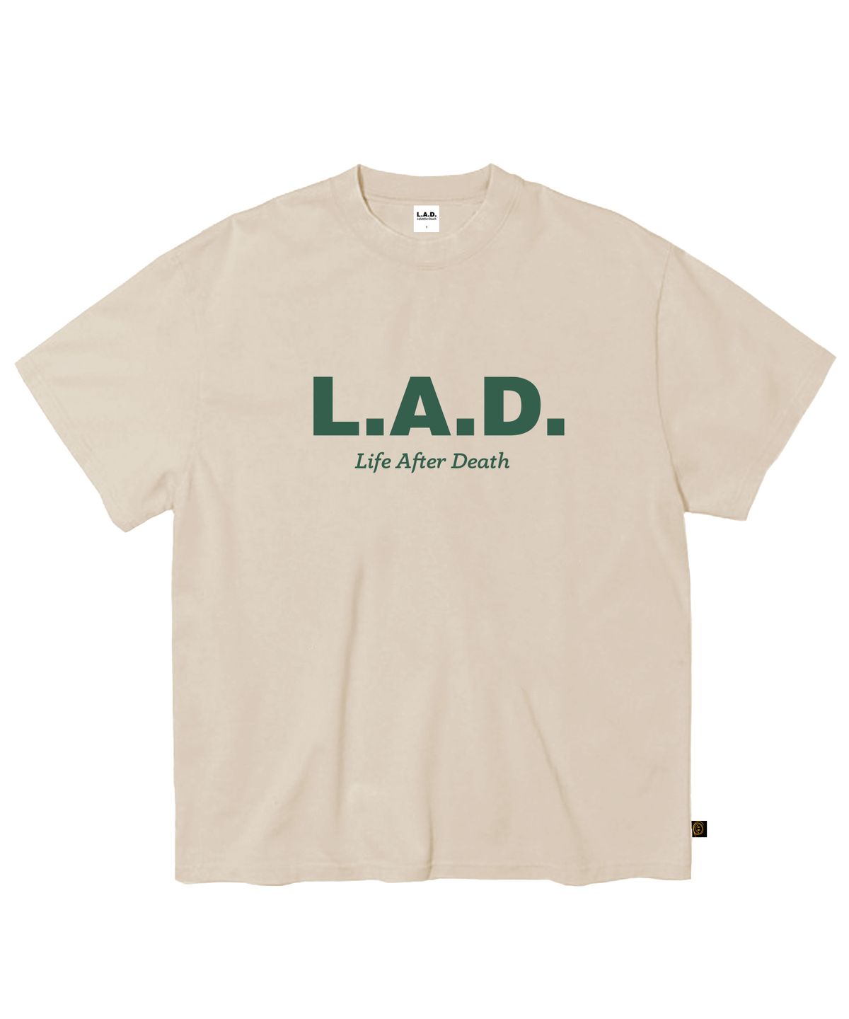 라드(LAD) LAD401 OG 로고 헤비웨이트 반팔 - 크림