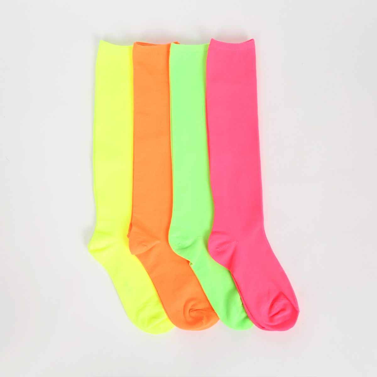 삭스에이(SOCKSA) [4PACK] 무지 형광 네온 니삭스 4색상