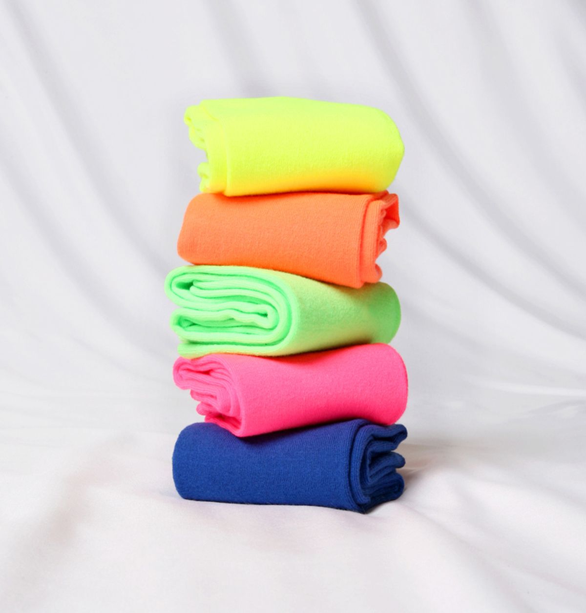 삭스에이(SOCKSA) [4PACK] 무지 형광 네온 니삭스 4색상
