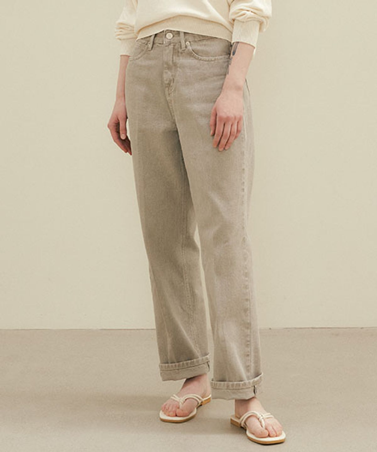 링서울(LINGSEOUL) essential dyeing denim pants-grey