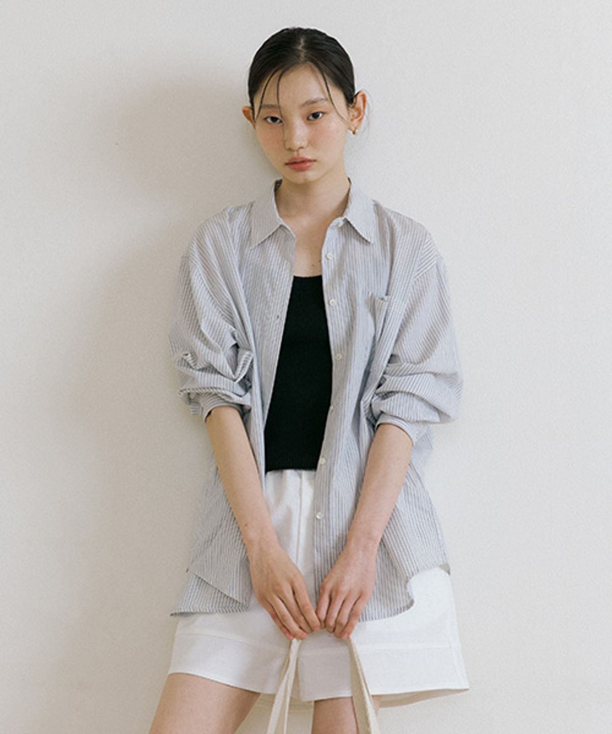 링서울(LINGSEOUL) pocket bio poplin shirt-stripe