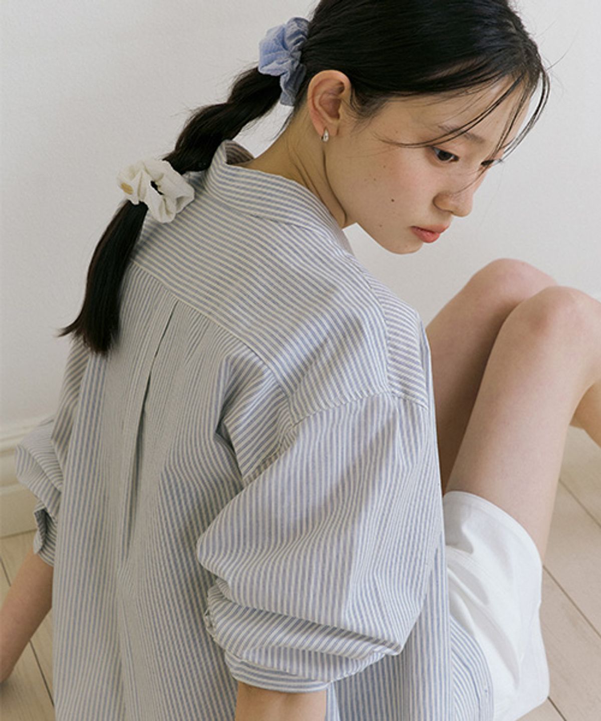 링서울(LINGSEOUL) pocket bio poplin shirt-stripe