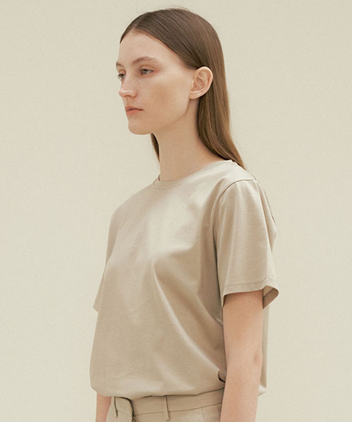 링서울(LINGSEOUL) supima silket cotton top-khaki