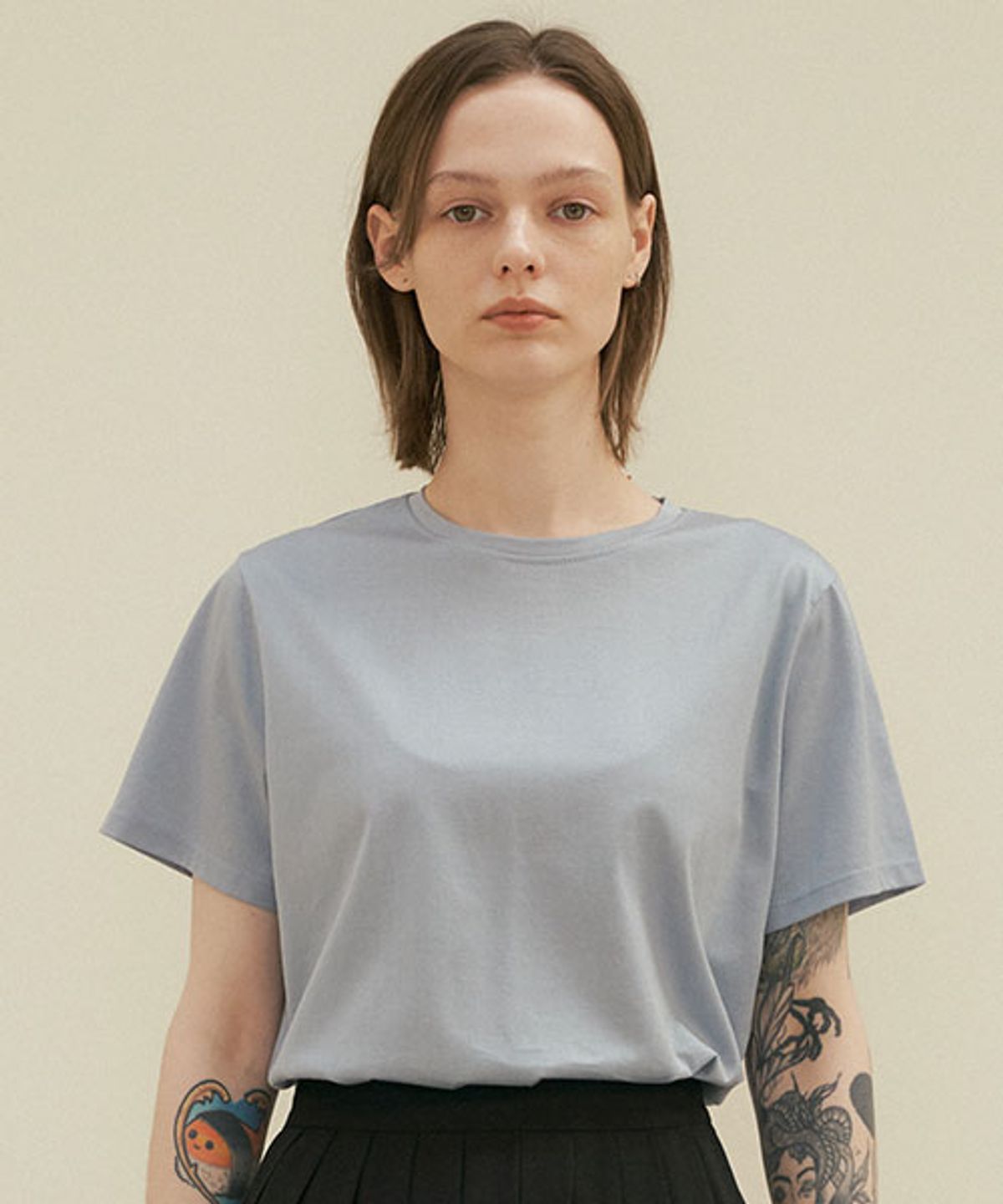 링서울(LINGSEOUL) supima silket cotton top-sky blue