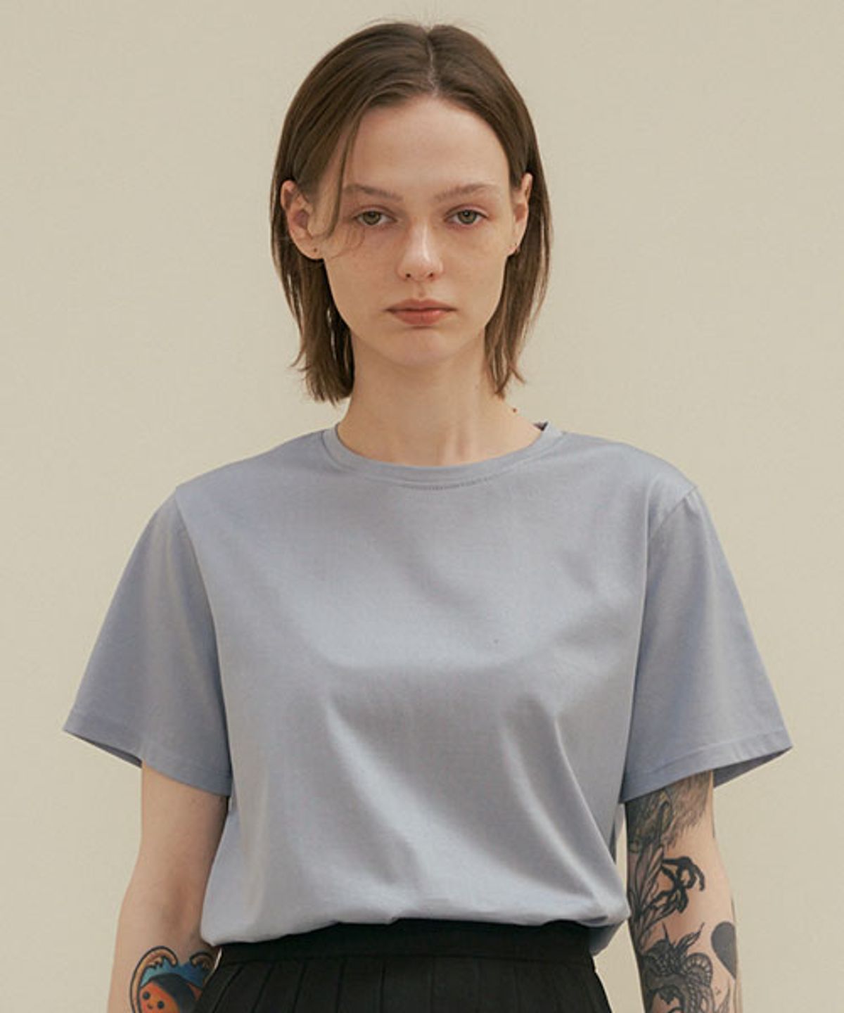 링서울(LINGSEOUL) supima silket cotton top-sky blue