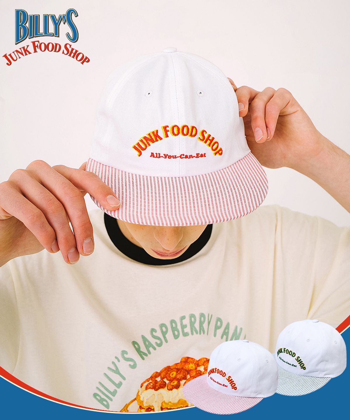 메인부스(MAINBOOTH) Billys Stripe Ball Cap(CARROT)