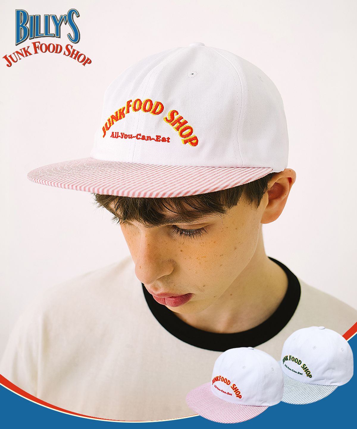 메인부스(MAINBOOTH) Billys Stripe Ball Cap(CARROT)