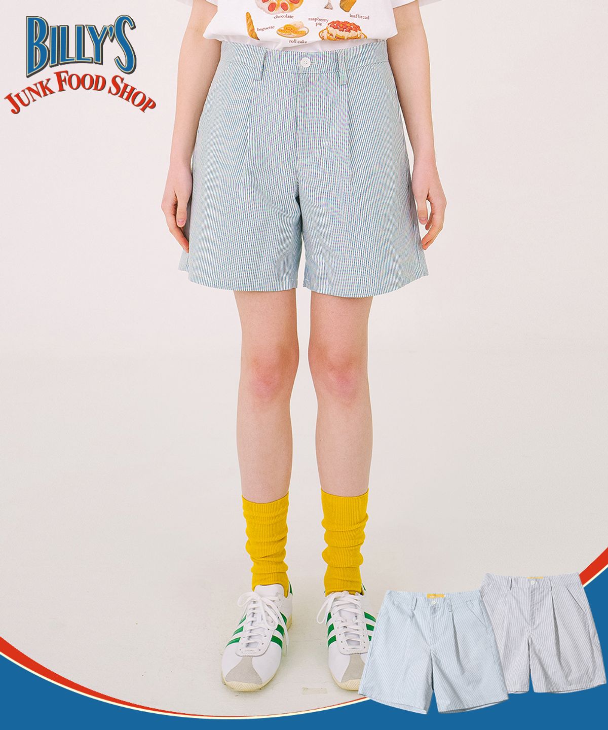 메인부스(MAINBOOTH) Billys Oversized Stripe Shorts(GREEN)