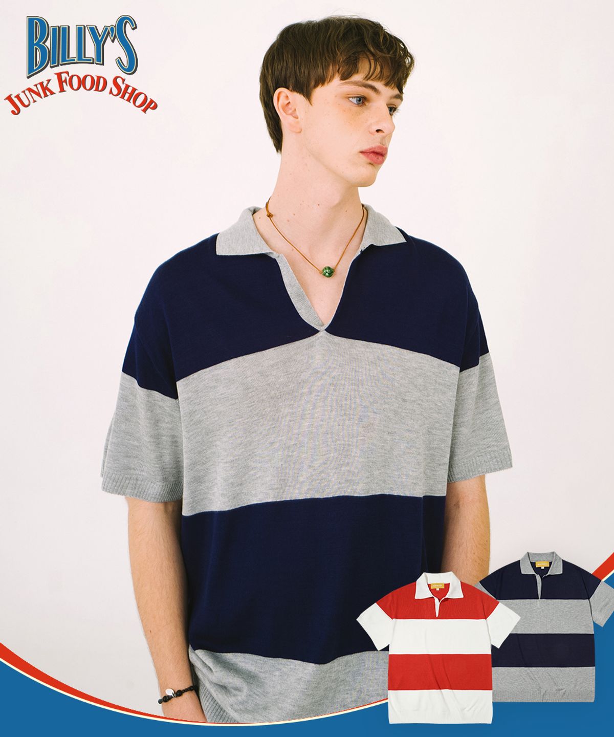 메인부스(MAINBOOTH) Billys Block Sweater(BLUE)
