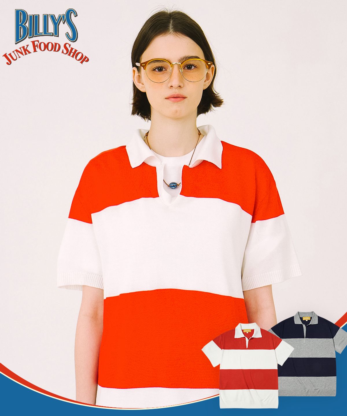 메인부스(MAINBOOTH) Billys Block Sweater(CARROT)