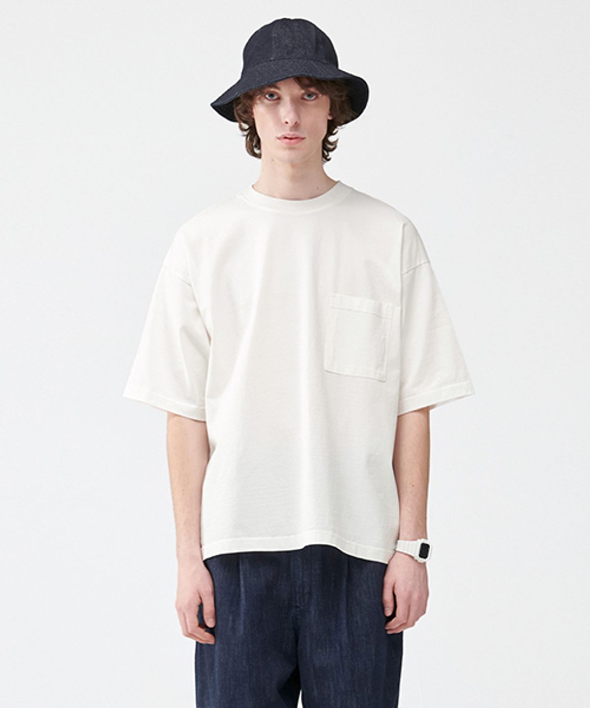 에러스익셉티드(ERRORS EXCEPTED) SS001 페이드 포켓 반팔티 (White)