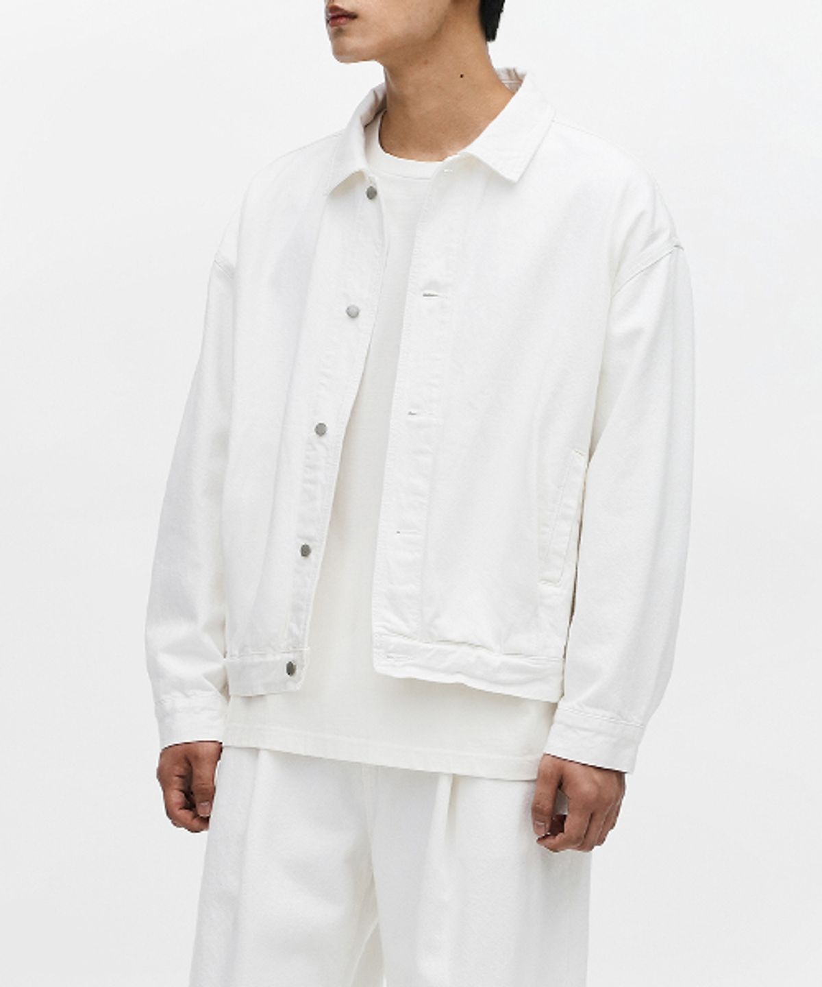 에러스익셉티드(ERRORS EXCEPTED) JK02 플리츠 데님자켓 (White)