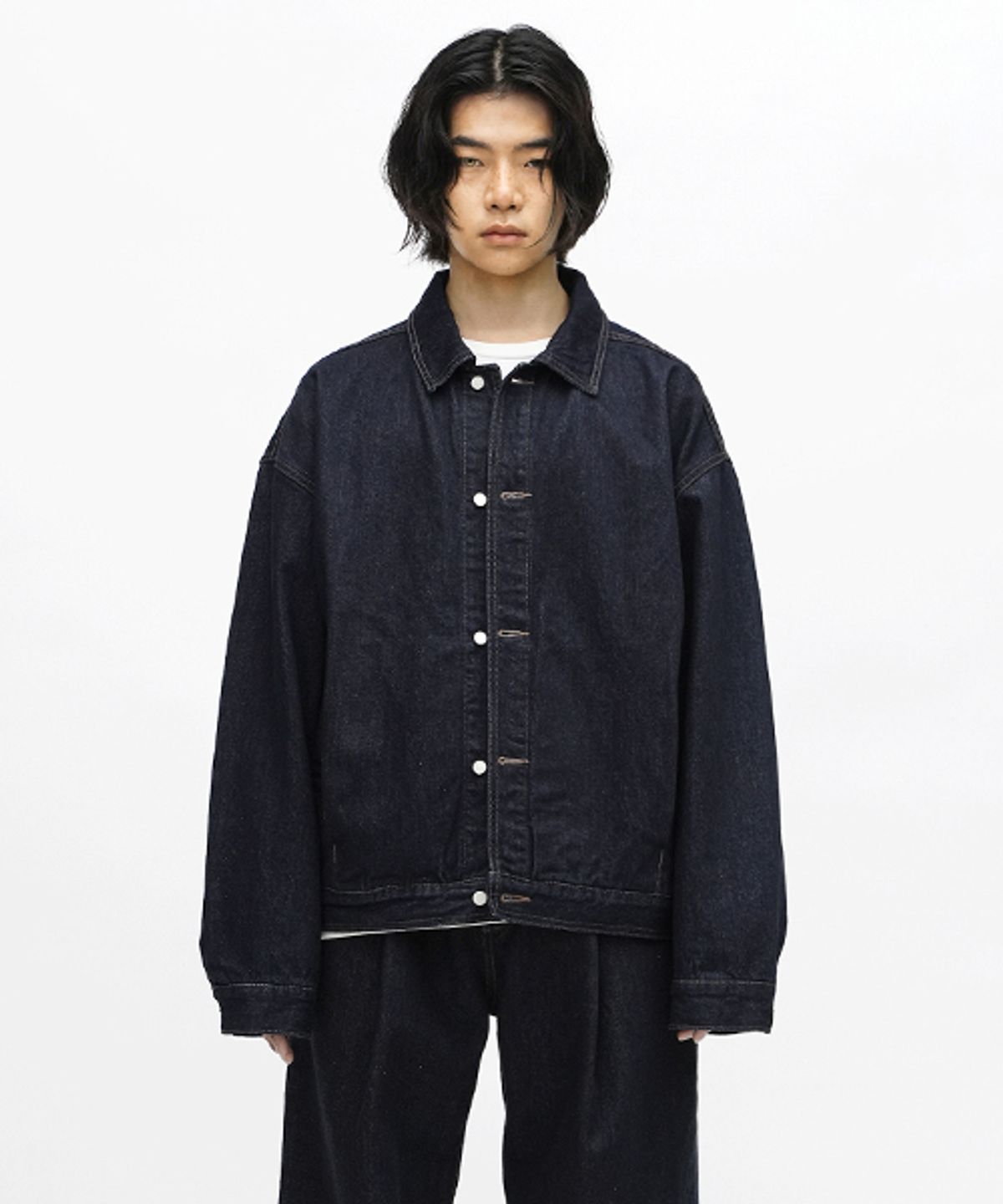 에러스익셉티드(ERRORS EXCEPTED) EE07 플리츠 데님자켓 (Indigo)