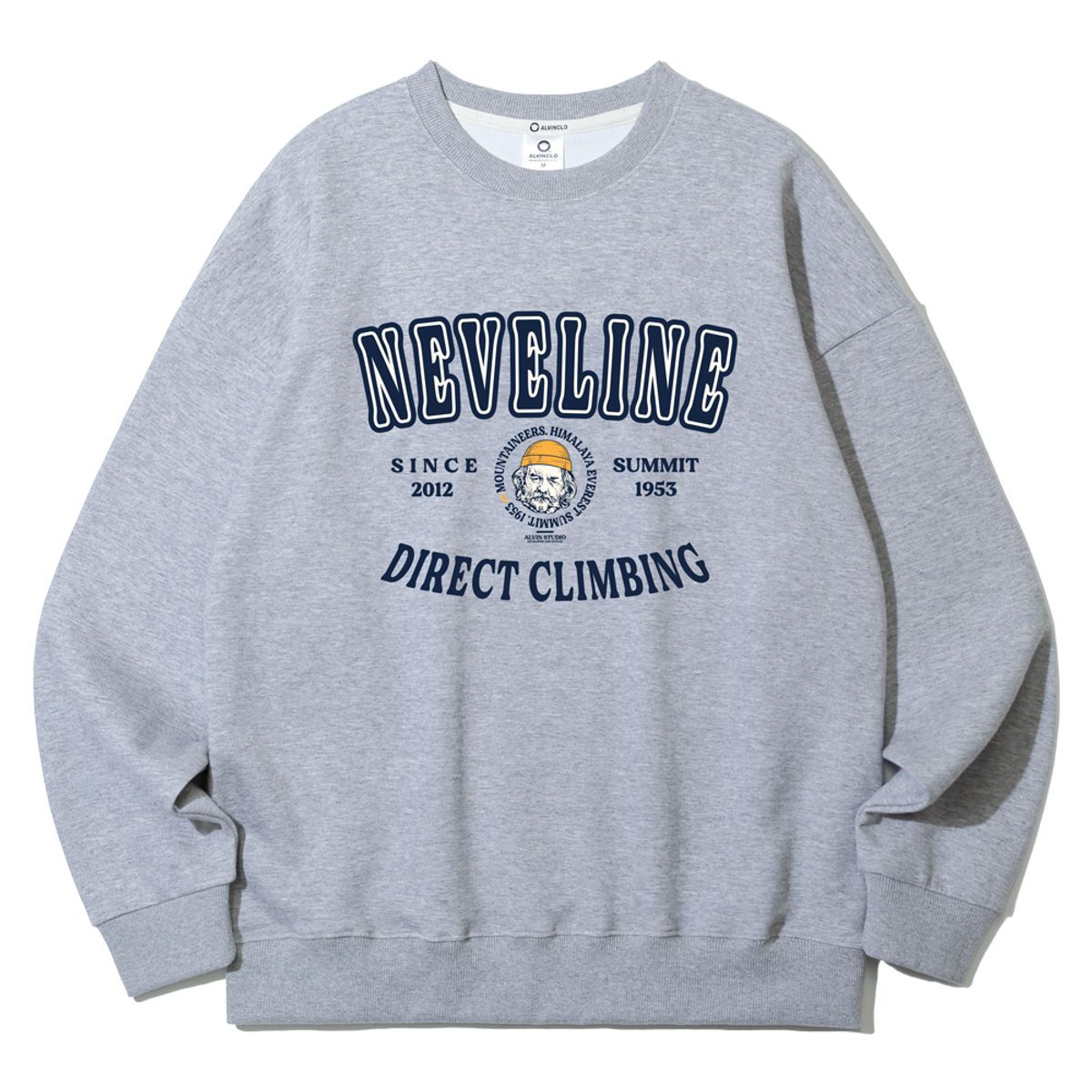 앨빈클로(ALVINCLO) NEVELINE 마운티널스 오버핏 맨투맨 MAR674 (4 COLOR)