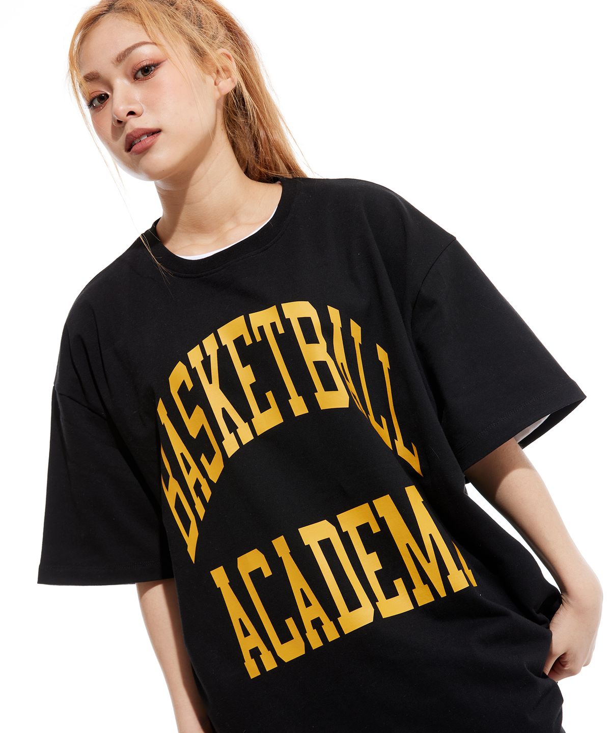 스터프(STUFF) 아카데미 루즈핏 헤비 반팔티 블랙