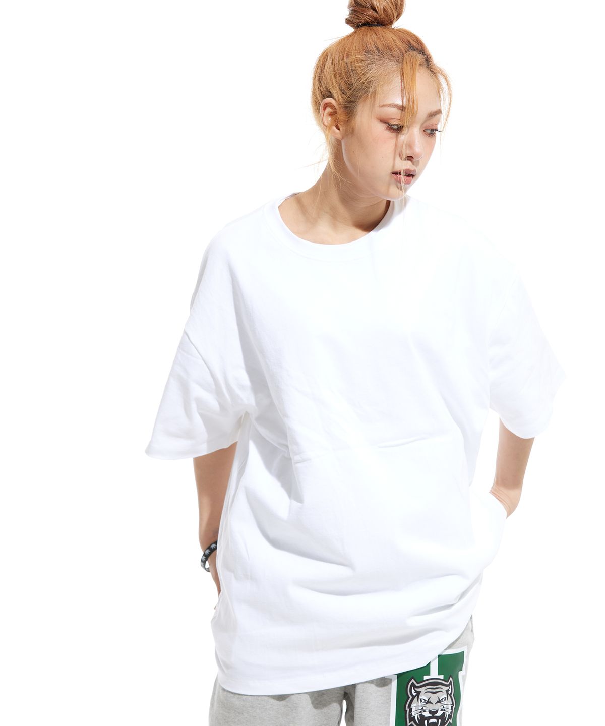 스터프(STUFF) 솔리드 루즈핏 헤비 반팔티 화이트