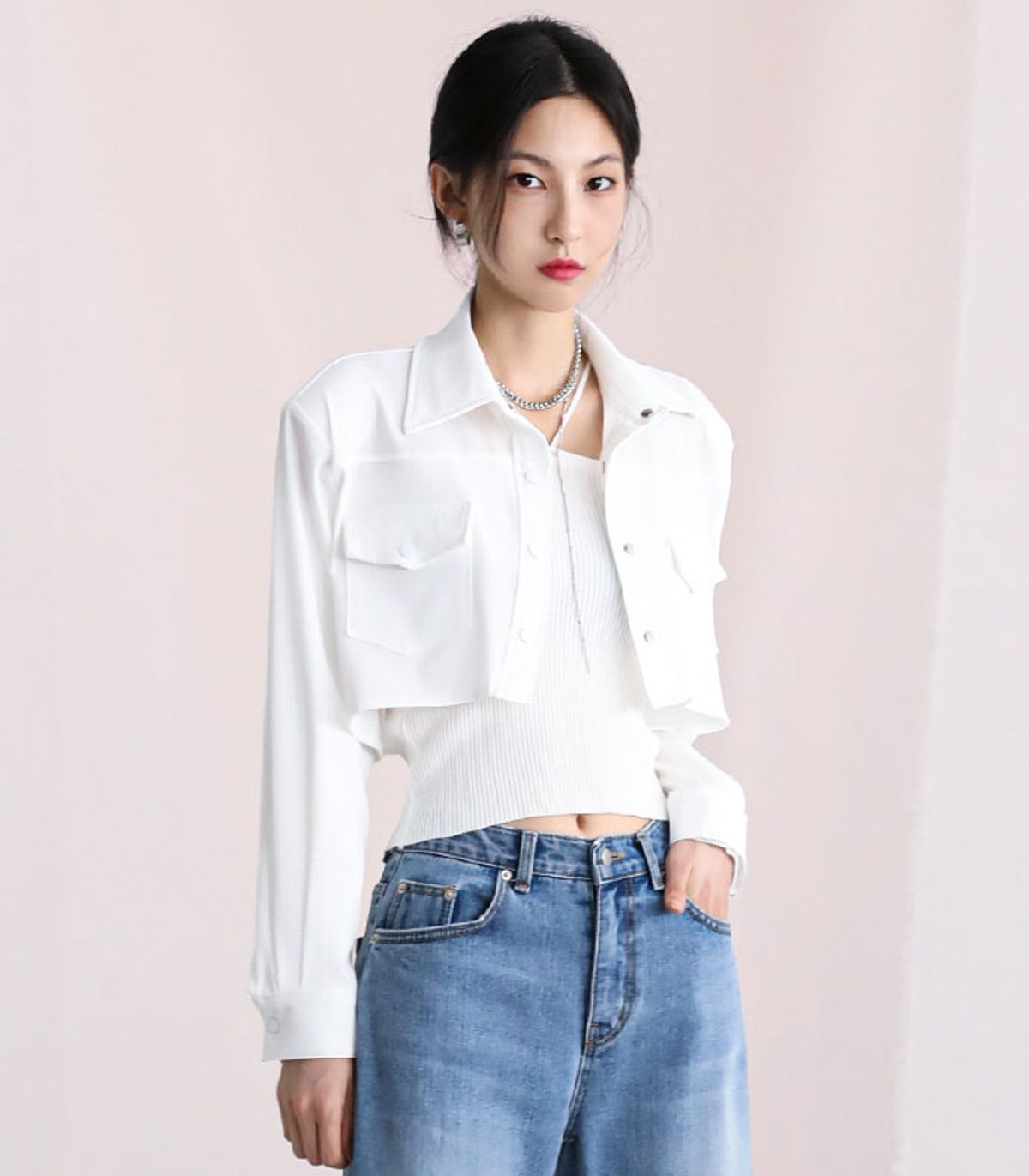 어반드레스(AVANDRESS) Arena pocket crop shirt - 3COL