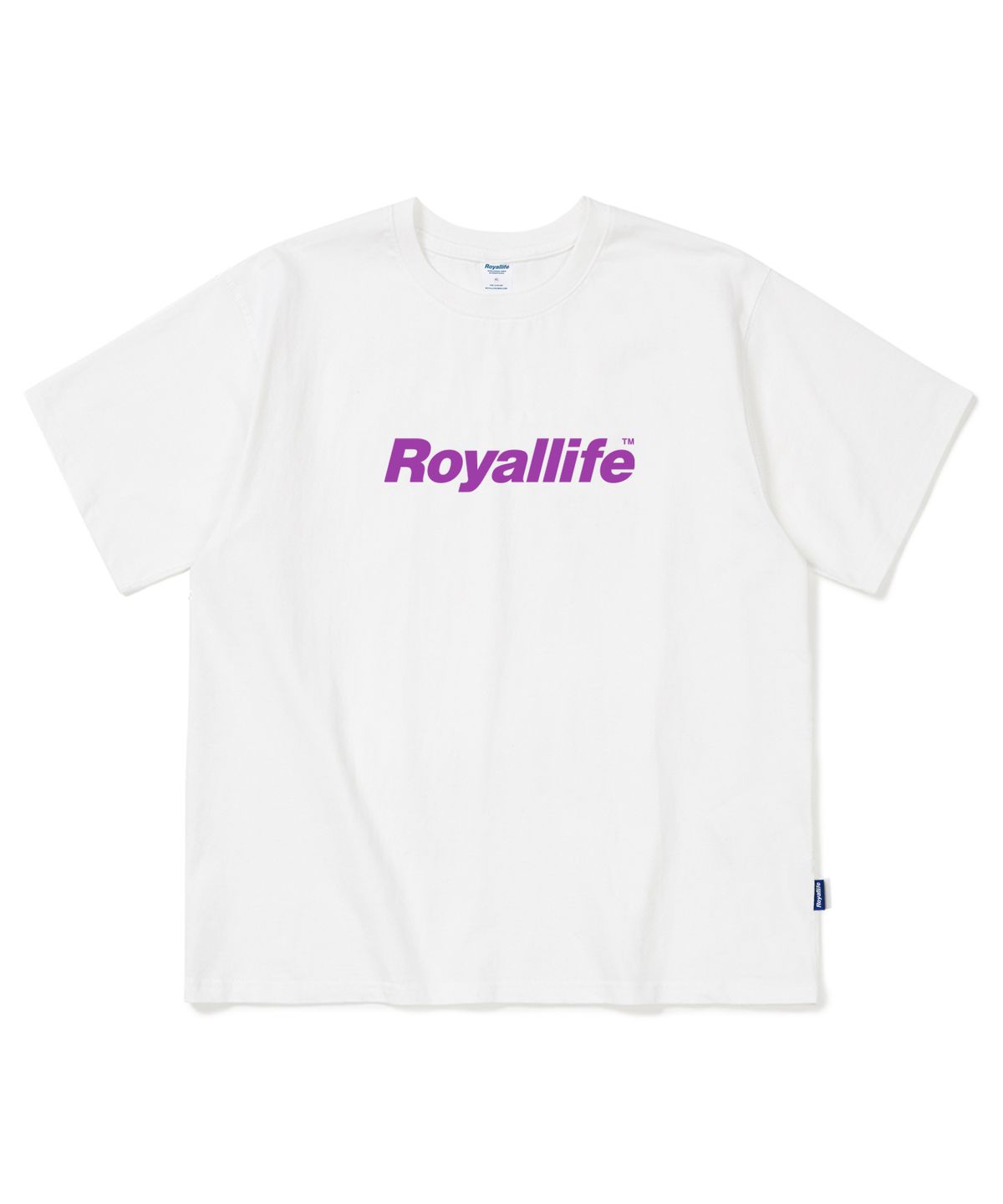 로얄라이프(ROYALLIFE) RL1010 오리지널 로고 반팔티 - 화이트 퍼플