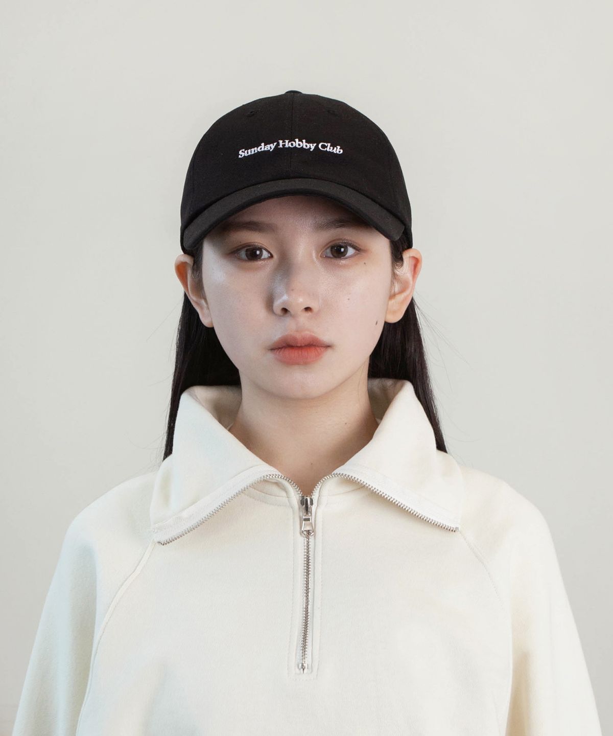 선데이하비클럽(SUNDAY HOBBY CLUB) 22SS 시그니처 로고 커브캡-블랙
