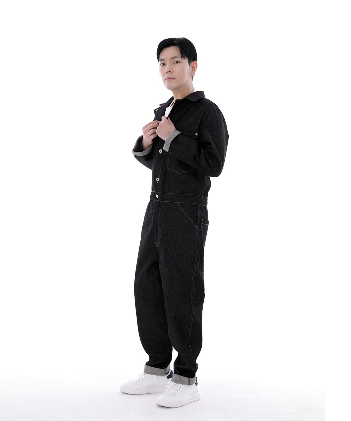 세인트크루(SAINTCREW) 시티보이 버튼 점프슈트 CBB-507 데님블랙