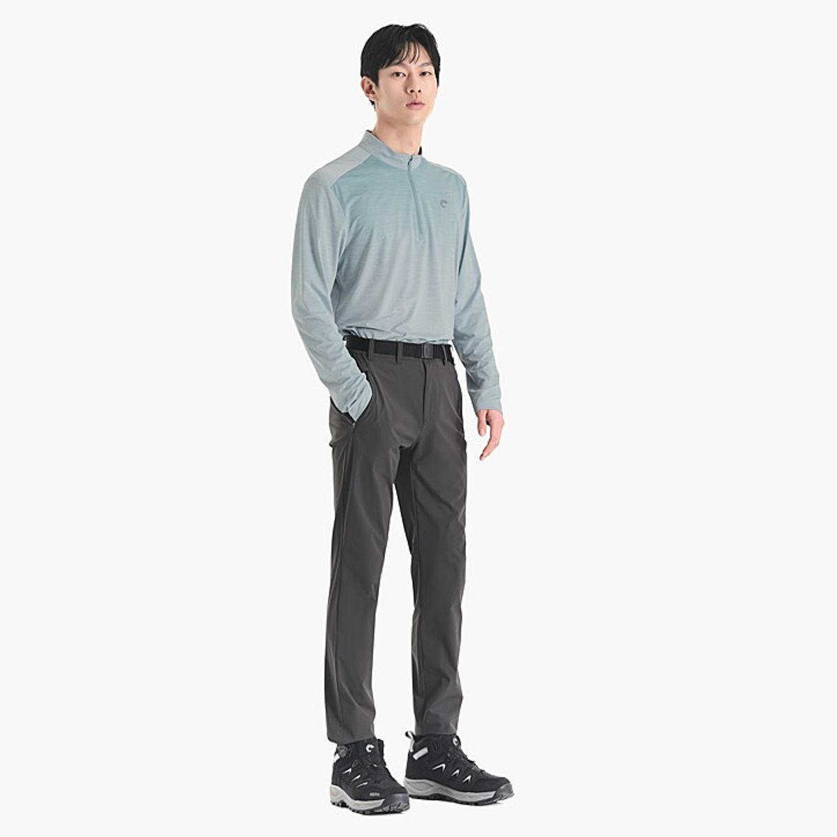 네파(NEPA) 7I35403 남성 마운틴 도트 긴팔 집업 티셔츠