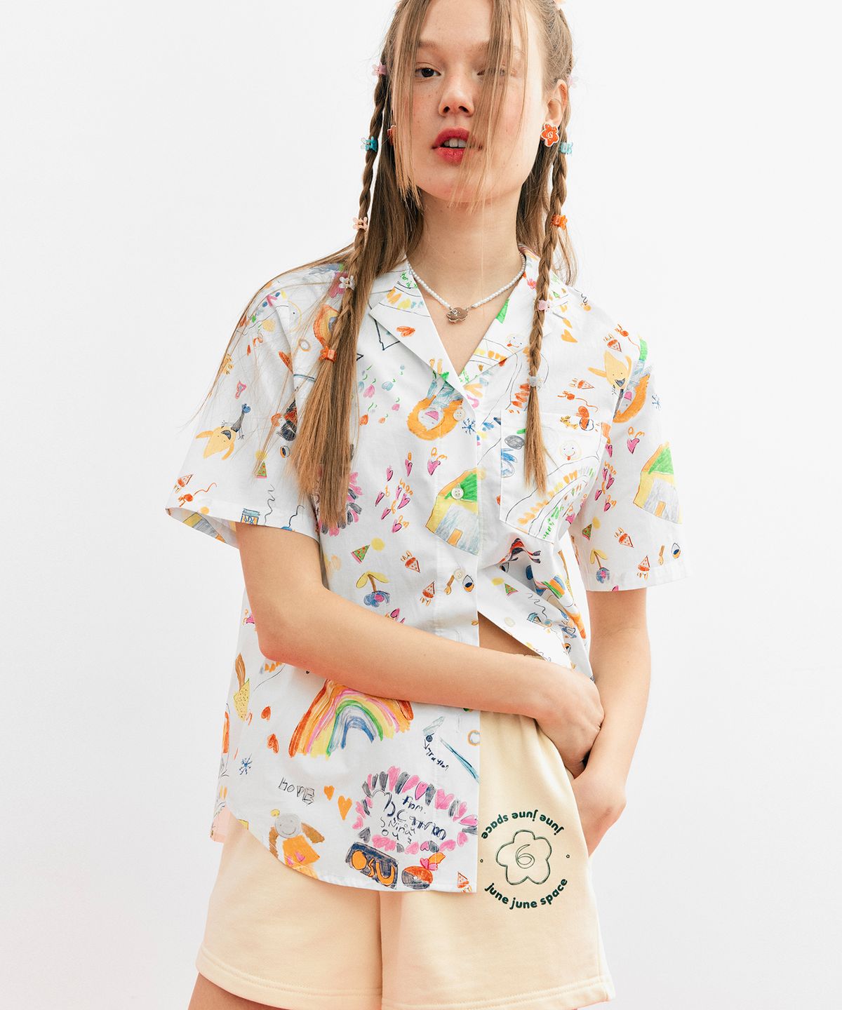 준준스페이스(JUNEJUNE SPACE) Painting  Shirts_Ivory(페인팅 셔츠-아이보리)
