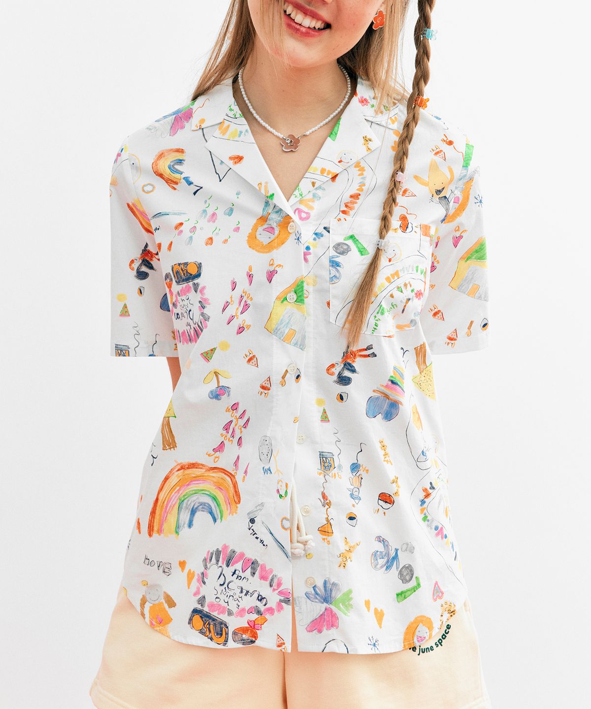 준준스페이스(JUNEJUNE SPACE) Painting  Shirts_Ivory(페인팅 셔츠-아이보리)