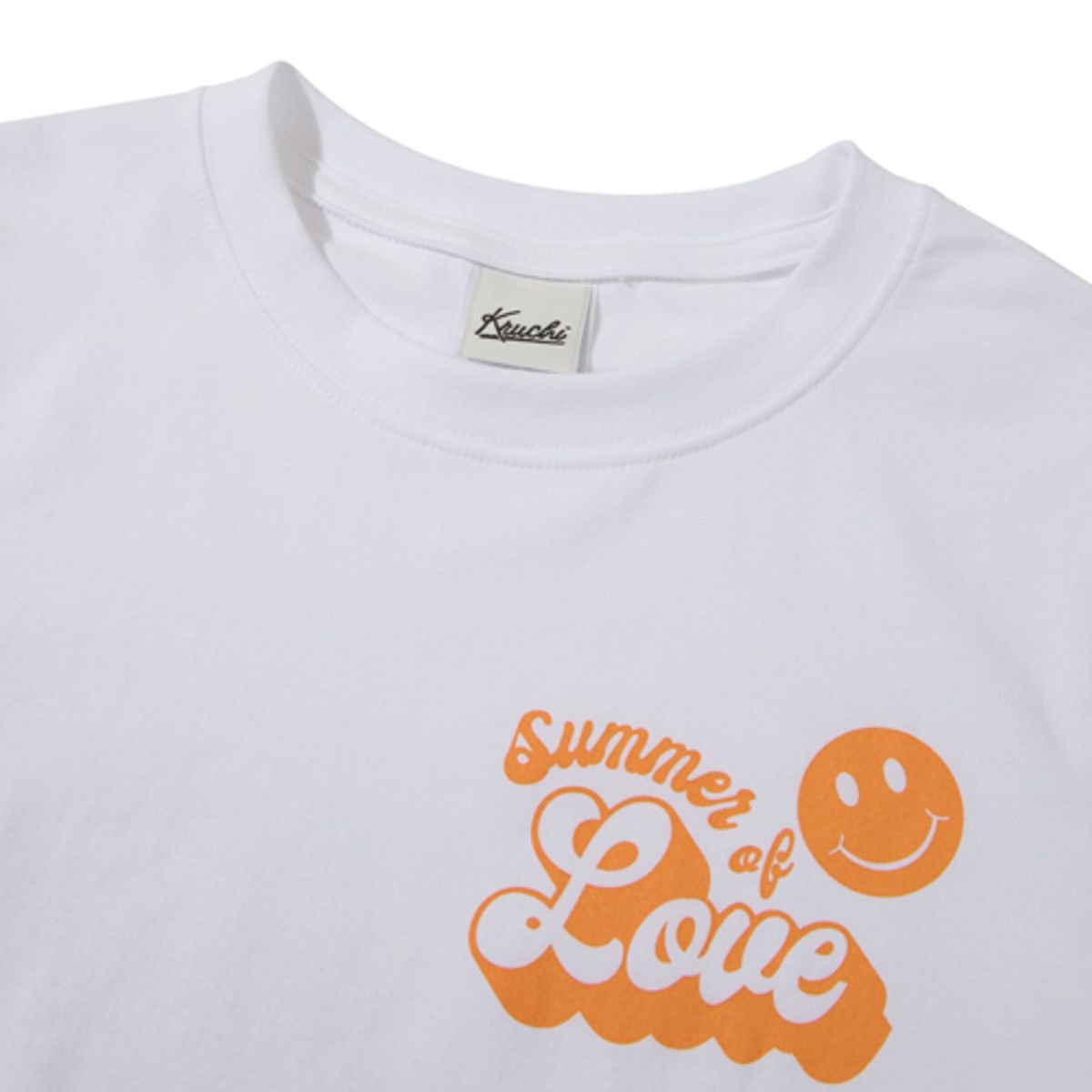 크루치(KRUCHI) SUMMER OF LOVE CROP T-SHIRT (WHITE)