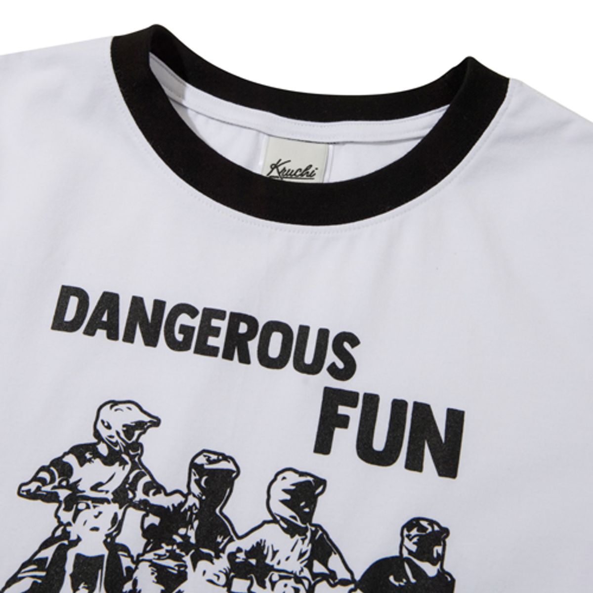 크루치(KRUCHI) DANGEROUS FUN CROP T-SHIRT (WHITE)